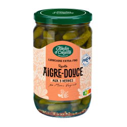 Cornichons Extra Fins Vinaigre Doux aux 3 Herbes 72cl