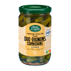 Duo Oignons Cornichons et Estragon Frais 72cl