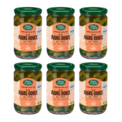 Pack x 6 - Cornichons Extra Fins Vinaigre Doux Aux 3 Herbes 72cl