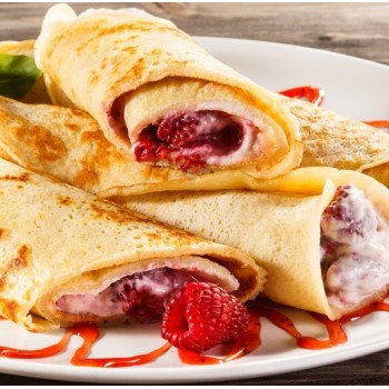 Crêpes framboises et mascarpone