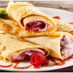 Crêpes framboises et mascarpone