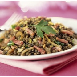 Salade de lentilles froides au vinaigre balsamique framboise