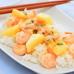 Salade ananas, riz & crevettes