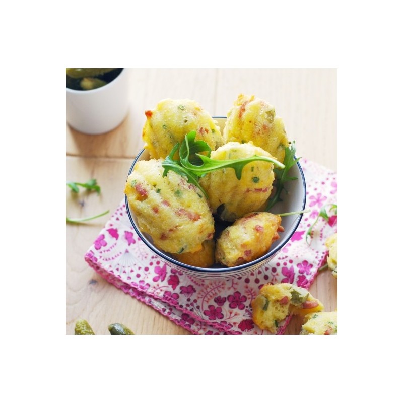 Madeleines apéritives aux lardons et cornichons Madeleines apéritives aux lardons et cornichons