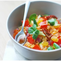 Lentilles corail et ses légumes colorés