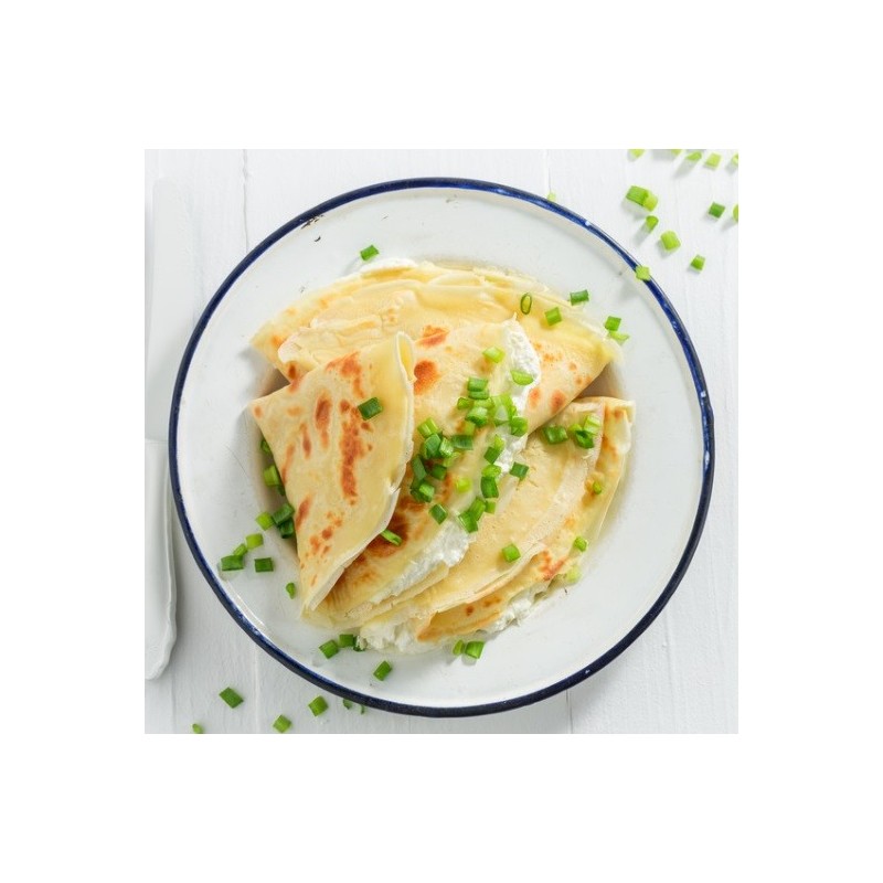 Crêpes farcies au fromage frais et ciboulette