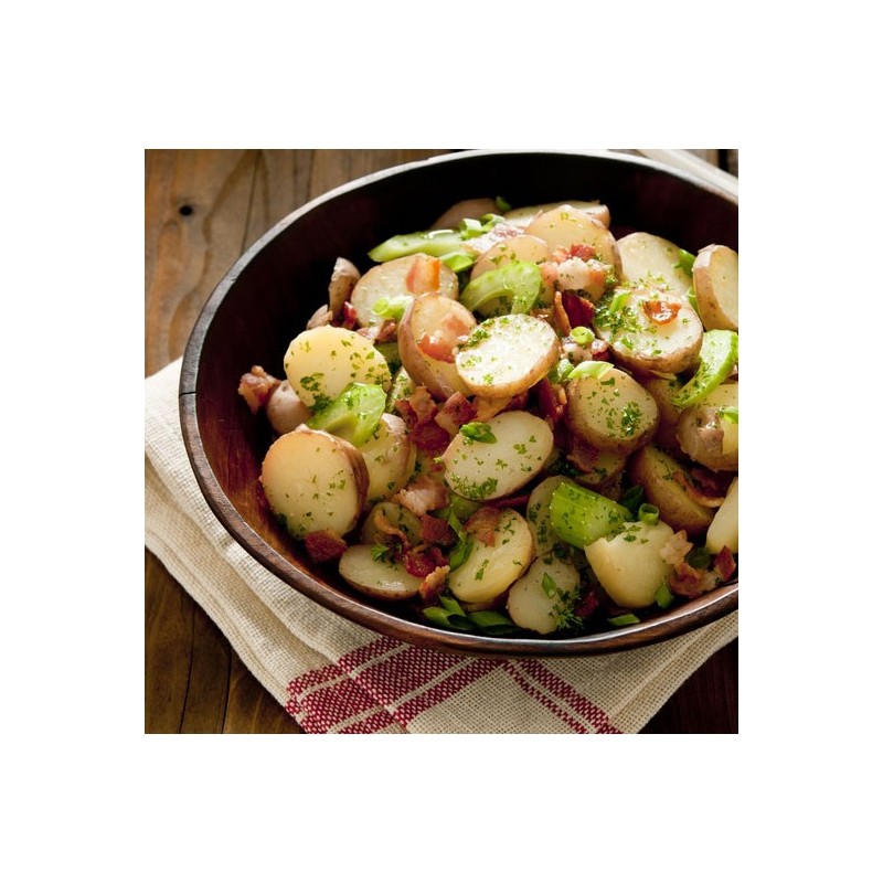 Salade de pommes de terre, lardons et cornichons