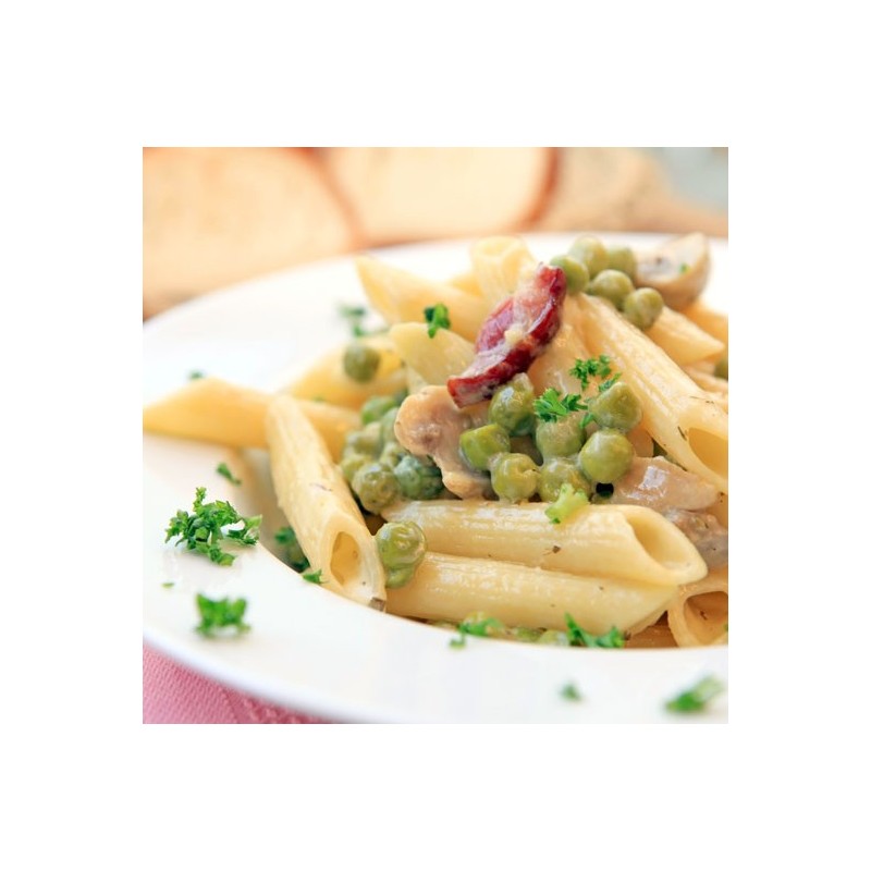 Pâtes aux petits pois, poireau & bacon Pâtes aux petits pois, poireau & bacon