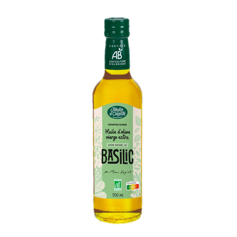 Huile d'olive Bio vierge extra saveur Basilic Jardin d'Orante