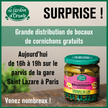 Grande distribution de bocaux de cornichons gratuits